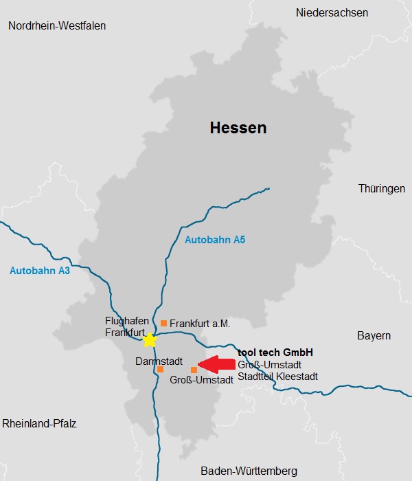 Lagekarte tool tech in Hessen